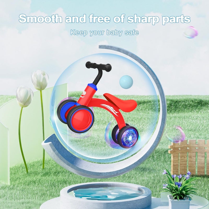 Gamfeiny Colorful Lighting Baby Balance Bike Toys for 1 Year Old Boy Girl Gifts, 10-36 Month Toddler Balance Bike, No Pedal 4 Silence Wheels & Soft Seat First Riding on Toys, 1st Birthday Gifts - Image 5